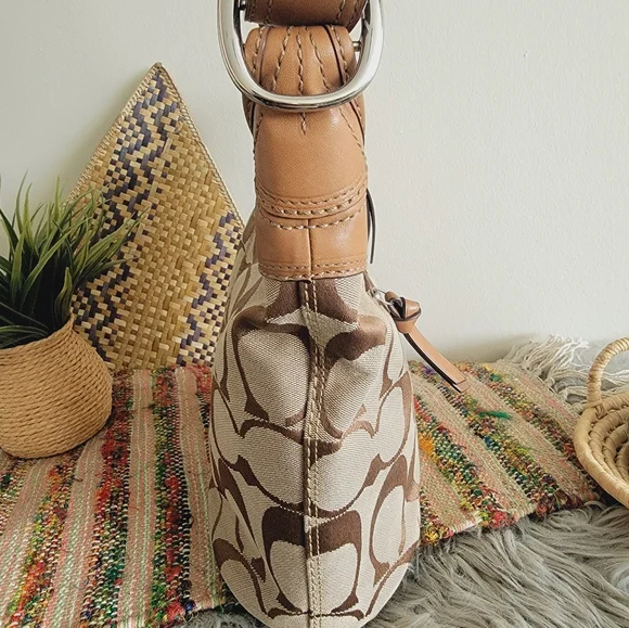 Coach Shoulder Bag bucket convertible crossbody bag Tan Vintage Style - Picture 10 of 12